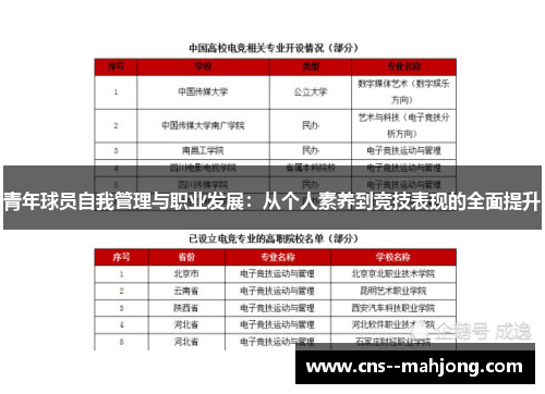 青年球员自我管理与职业发展：从个人素养到竞技表现的全面提升